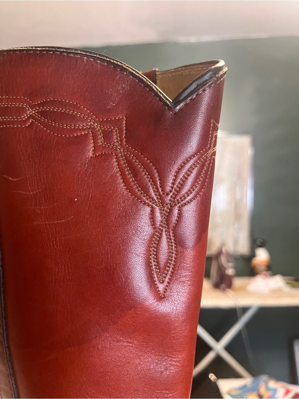 Vintage FRYE Women's Tall Leather Riding Boots - Red - Picture 5 of 10